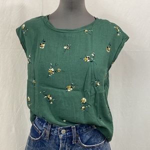 Abercrombie& Fitch short sleeve tunic blouse top printed S